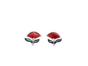 Kiwicraft Pohutukawa Paua Stud Earrings with Box