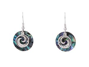 Kiwiana Jewellery: Kiwicraft Paua Earring - Koru with Box