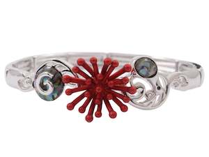 Kiwiana Jewellery: Kiwicraft Pohutukawa Paua Shell Bracelet With Box