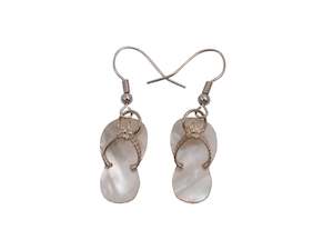 Kiwicraft Mother of Pearl Earrings With Box - White Jandals