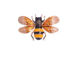 Kiwicraft Golden Bee Brooch with Box