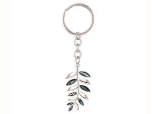 Kiwicraft Paua Shell Keyring - Silver Fern