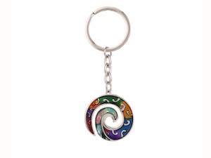 Kiwicraft Paua Shell Keyring - Multicolour Koru