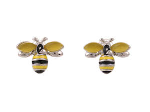 Kiwiana Jewellery: Kiwicraft Golden Bee Studs with Box