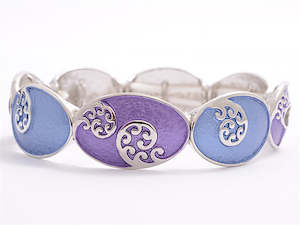 Kiwiana Jewellery: Kiwicraft Koru Elastic Bracelet with Box -  Blue