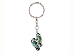 Kiwicraft Paua Shell Keyring - Jandals