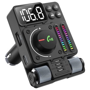 MT01 Bluetooth Wireless FM Transmitter, 30W PD Charger, Bass/Treble, Lighter Socket