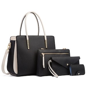 Health And Fashion: Etoile 4pc Tote Bag With Crossbody Bag, Zip Wallet And Card Holder