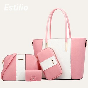 Estilio 4pc Tote Bag With Crossbody Bag, Zip Wallet And Card Holder