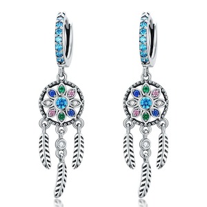 V Jewellery - S925 Sterling Silver Feather Tassel Earrings, E713