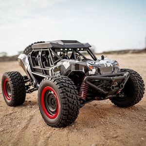 JJRC 4WD RC Buggy, Up to 38km/h, RC390 Carbon Brush Motor, Metal parts, LED Ligh…