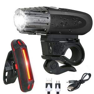 Comet LED Bike Head & Tail Light Set, 500mA USB Rechargeable Battery, Swivel, Qu…