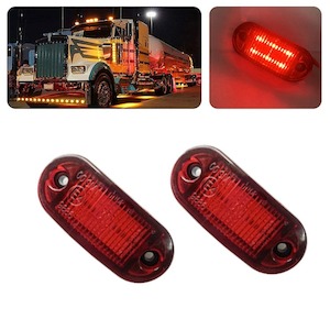 [2 PACK] MK019 12V-24V Marker Lights for Trailer, Truck, Caravan, Boat, Black base