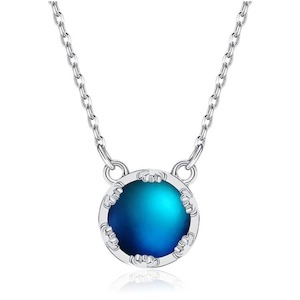 V Jewellery - S925 Moonstone Necklace, Silver Colour