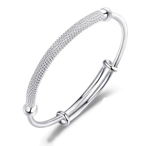 V Jewellery - Chain Sleeve Bracelet, Adjustable Size, Silver Colour