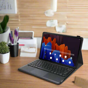 Samsung Galaxy Tab S7 FE/S7+/S8+ Bluetooth Keyboard and Cover, Touchpad with Stand