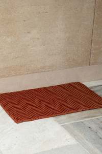 Unplugged Checkers Terracotta Entrance Mat