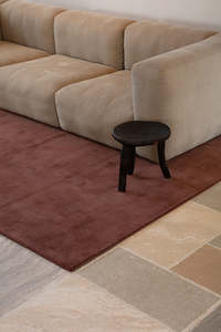 Cut Pile Wool Rug Rosewood