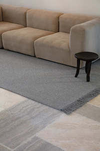 Basket Weave with Tassel Rug Ash Grey