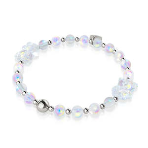 Unicorn White | Silver | Double Shimmer Bear Bracelet