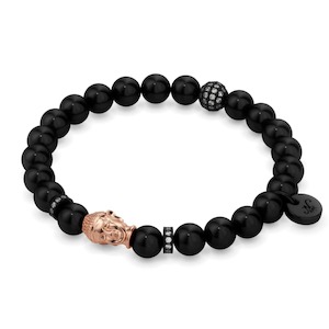 Gunmetal and 18k Rose Gold | Gilded Buddha Bracelet