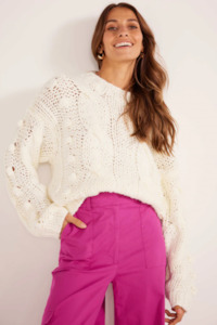 Lucero Cable Knit Jumper - Ivory