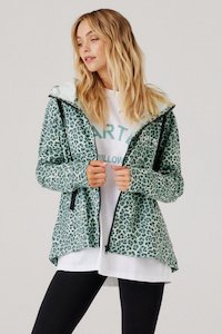 Sweatshirts And Hoodies: Dion Jacket - Sage Leopard