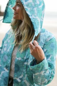 Eco Rain Jacket - Aqua Bloom