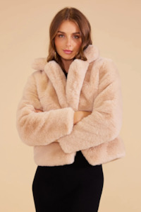 Naomi Faux Fur Jacket - Oatmeal