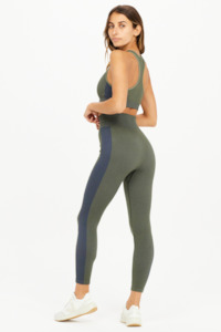 Leggings And Spin Shorts: Seamless Rib Midi Pant - Olive