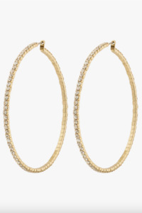 Sidney Crystal Hoop Earrings - Crystal/Gold Plated