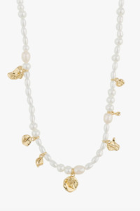 Intent Pearl Necklace - White/Gold Plated