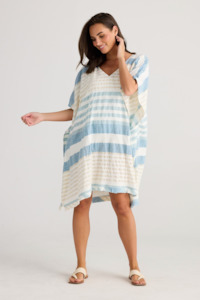 Oceanside Kaftan - Ocean Stripe