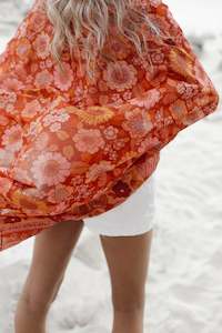 Kaftans Overdresses: Sarong - Burgundy Bloom