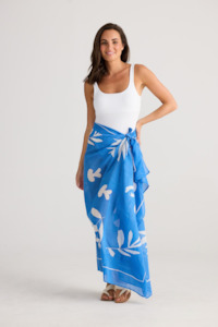 Kaftans Overdresses: Poko Sarong/Scarf - Blue Passion Flower