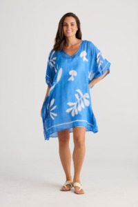 Oceanside Kaftan - Blue Passion Flower