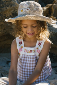 Kids Polly Short Brim Hat - Flora