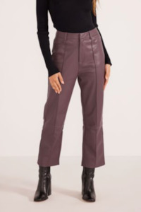 Yelena Faux Leather Pants - Grape