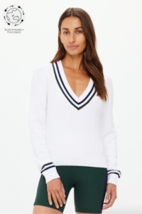 Sonny V Neck Knit Sweater - White