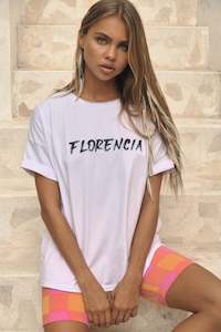 Florencia Embroidered Signature Tee - White