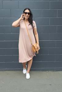 Clothing: Basic A-line Janey Dress - Almond