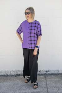 African Violet - Button Up Tee