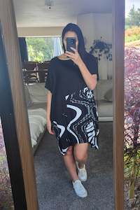 Black - Animal Background Shift Dress