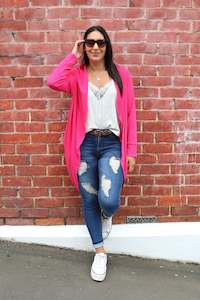 Clothing: Magenta - Lightweight Kimono Cardi