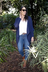 Navy Colourpop Batwing Cardigan