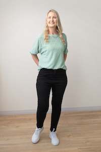 Broderie Anglaise Textured Lilly Top - Mint