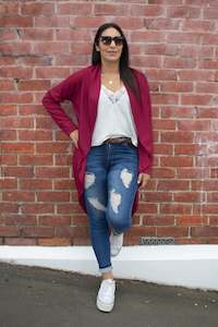 Wine - Lightweight Kimono Cardi