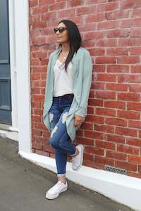 Clothing: Sage - Lightweight Kimono Cardi