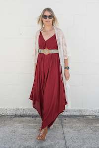 Wine Bali Jumpsuit