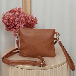 Vegan Leather Viaduct Clutch - Tan